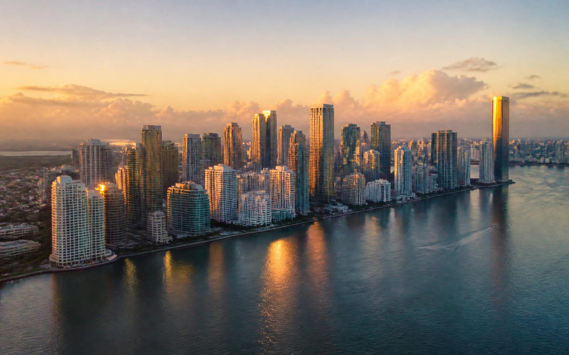 Brickell skyline, Miami, at sunrise